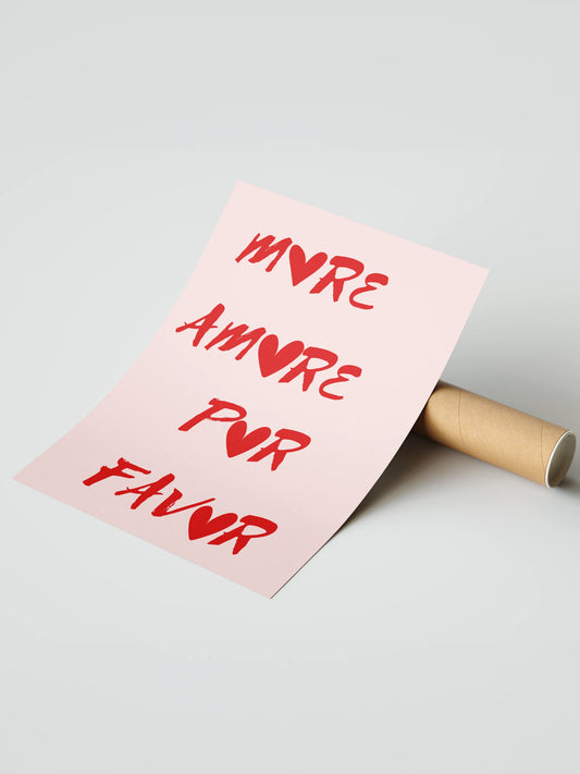Plakat More amore por favor