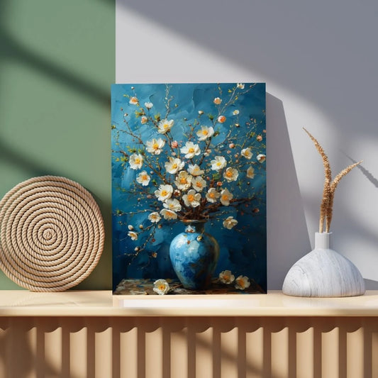 Obraz ścienny Van Gogh – białe kwiaty, dynamiczne pociągnięcia pędzla