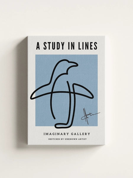 Obraz na płótnie One Line Art Pingwin