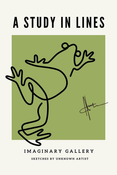 Obraz na płótnie One Line Art Żaba