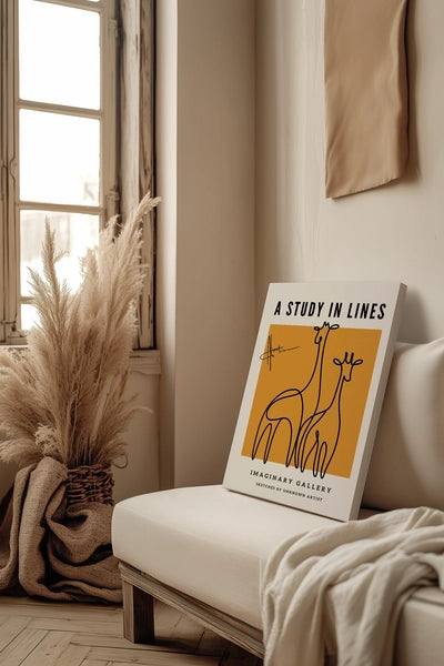 Obraz na płótnie One Line Art Żyrafy