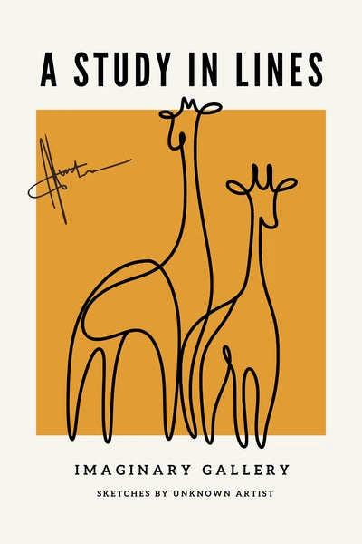 Obraz na płótnie One Line Art Żyrafy