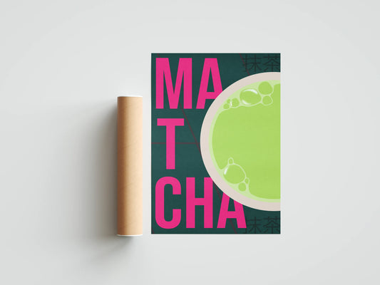 Plakat Napój Herbata Matcha Ciemna