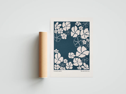 Plakat botaniczny kwiatowy White Flowers