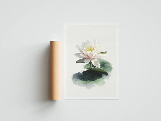 Plakat botaniczny kwiat lotosu Lotus Flower