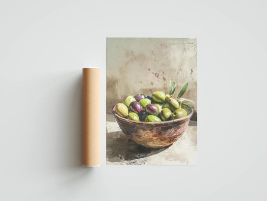 Plakat botaniczny oliwki Olives