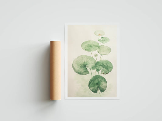 Plakat botaniczny wodne liście Lily pads