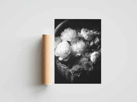 Plakat czarno-biały Basket of Shadows