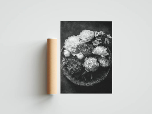 Plakat czarno-biały Silent Bouquet