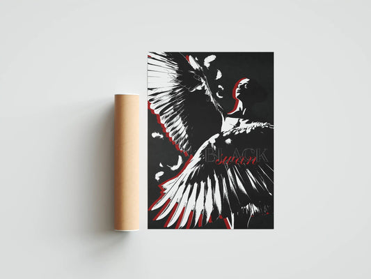 Plakat filmowy inspirowany filmem Black Swan