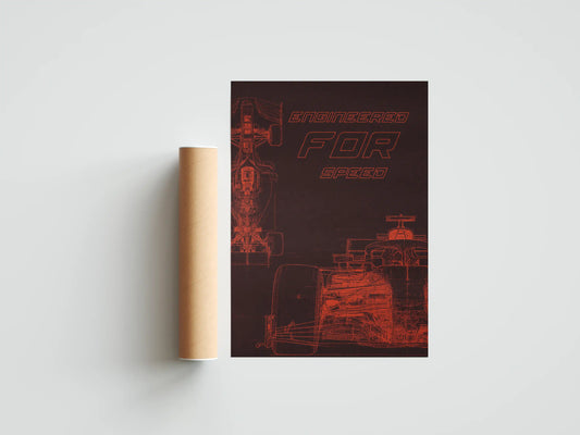 Plakat filmowy inspirowany filmem F1 Speed Anatomy