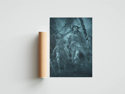 Plakat filmowy inspirowany filmem Pirates of the Caribbean Beneath the Black Pearl