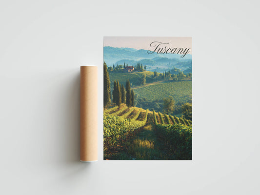 Plakat z krajobrazem Tuscany