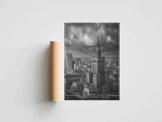 Plakat z krajobrazem Warsaw Memory