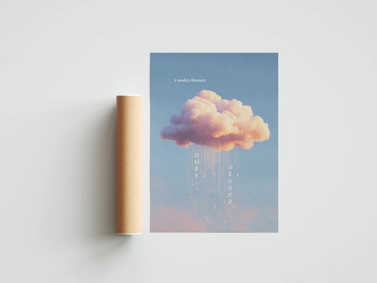 Plakat z napisami Chmura