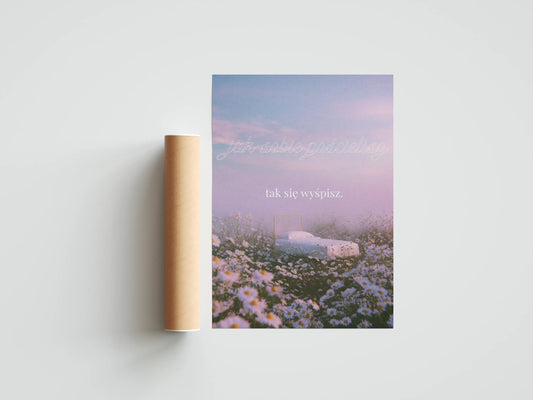 Plakat z napisami Sen