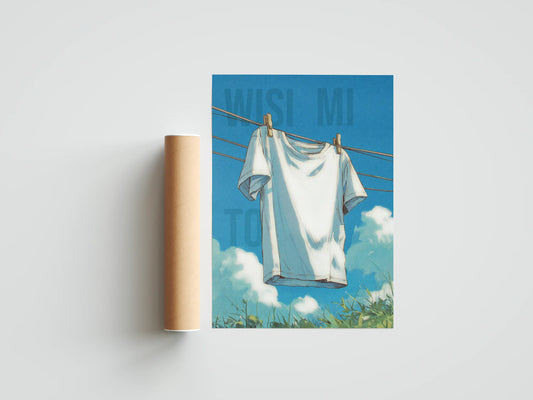 Plakat z napisami Wisi Mi To