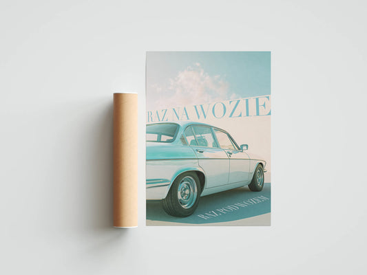 Plakat z napisami Wóz