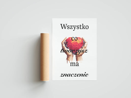 Plakat z napisami Znaczenie