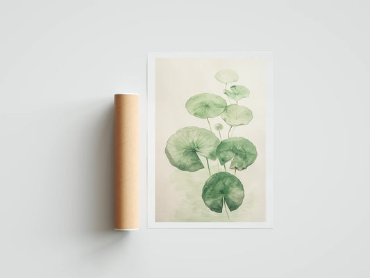 Zestaw Plakatów botanicznych liść-lotos