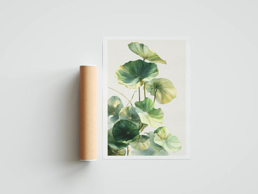 Zestaw Plakatów botanicznych liście-piwonie