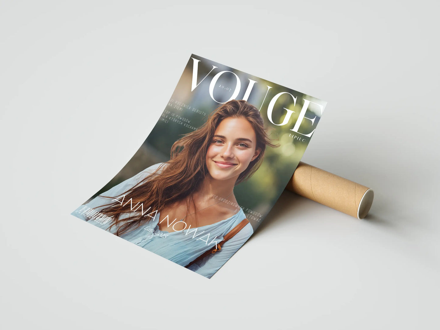Plakat personalizowany inspirowany VOUGE – Twój styl, Twoja historia