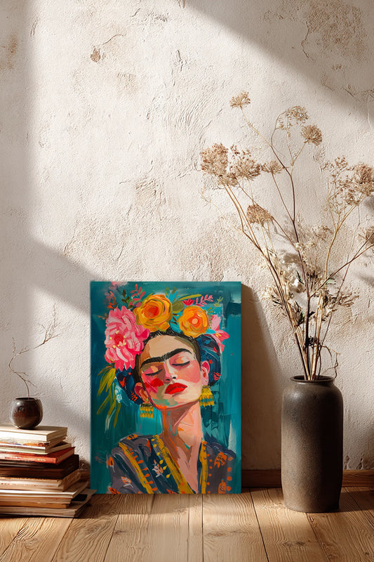 Obraz na płótnie — portret Fridy Kahlo w stylu ekspresyjnym