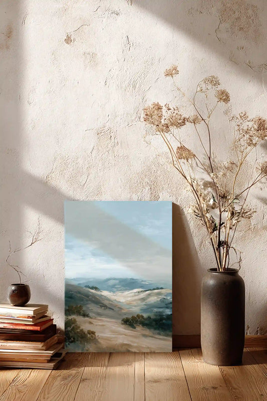 Obraz na płótnie — spokojne wzgórza w chłodnej palecie