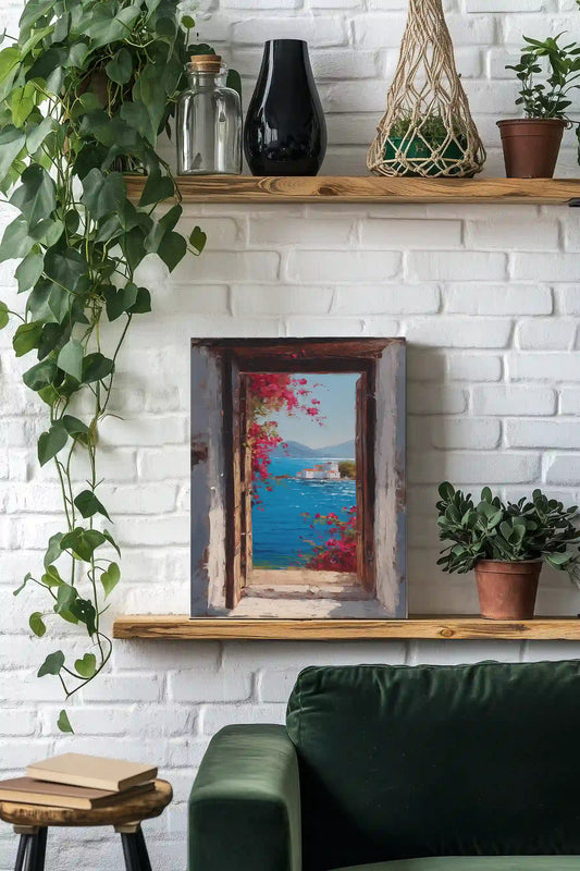 Obraz na płótnie — śródziemnomorski widok z okna