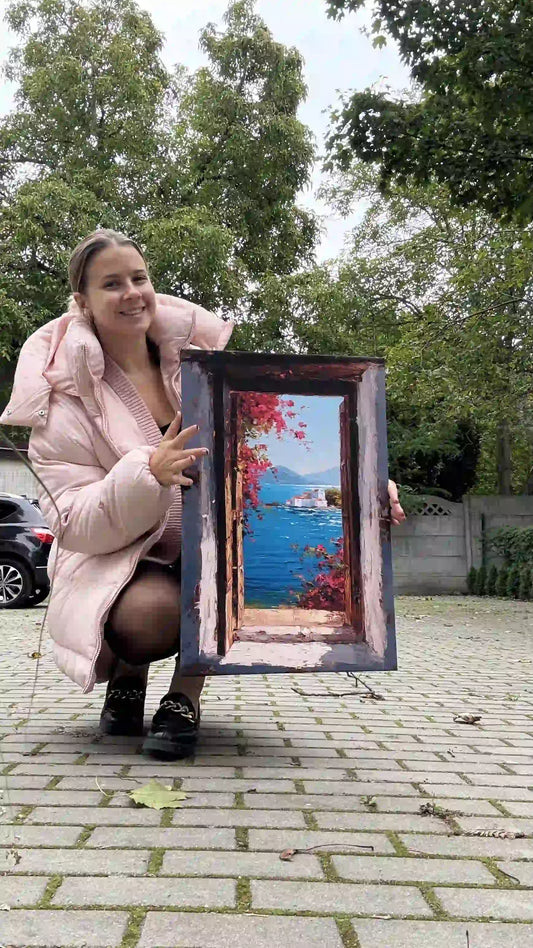 Obraz na płótnie — śródziemnomorski widok z okna