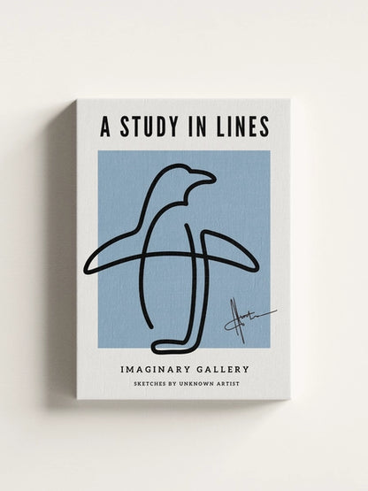 Obraz na płótnie One Line Art Pingwin
