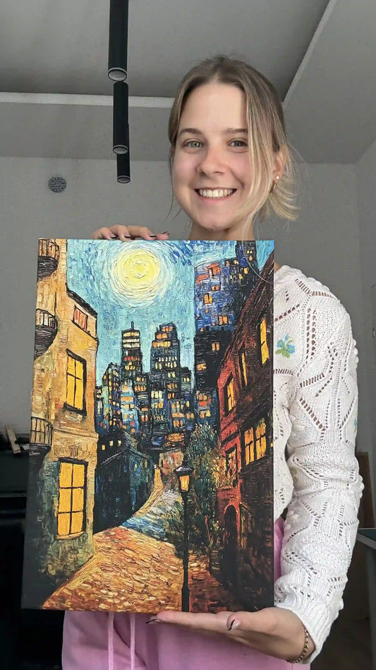 Obraz na płótnie Vincent van Gogh ulica z latarnią