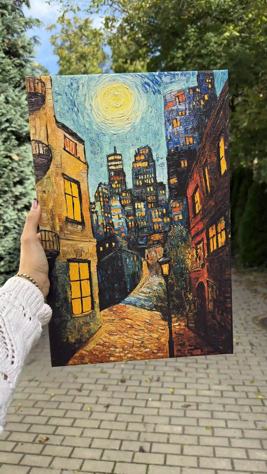 Obraz na płótnie Vincent van Gogh ulica z latarnią