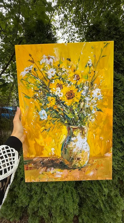 Obraz na płótnie Vincent van Gogh słoneczniki i białe kwiaty