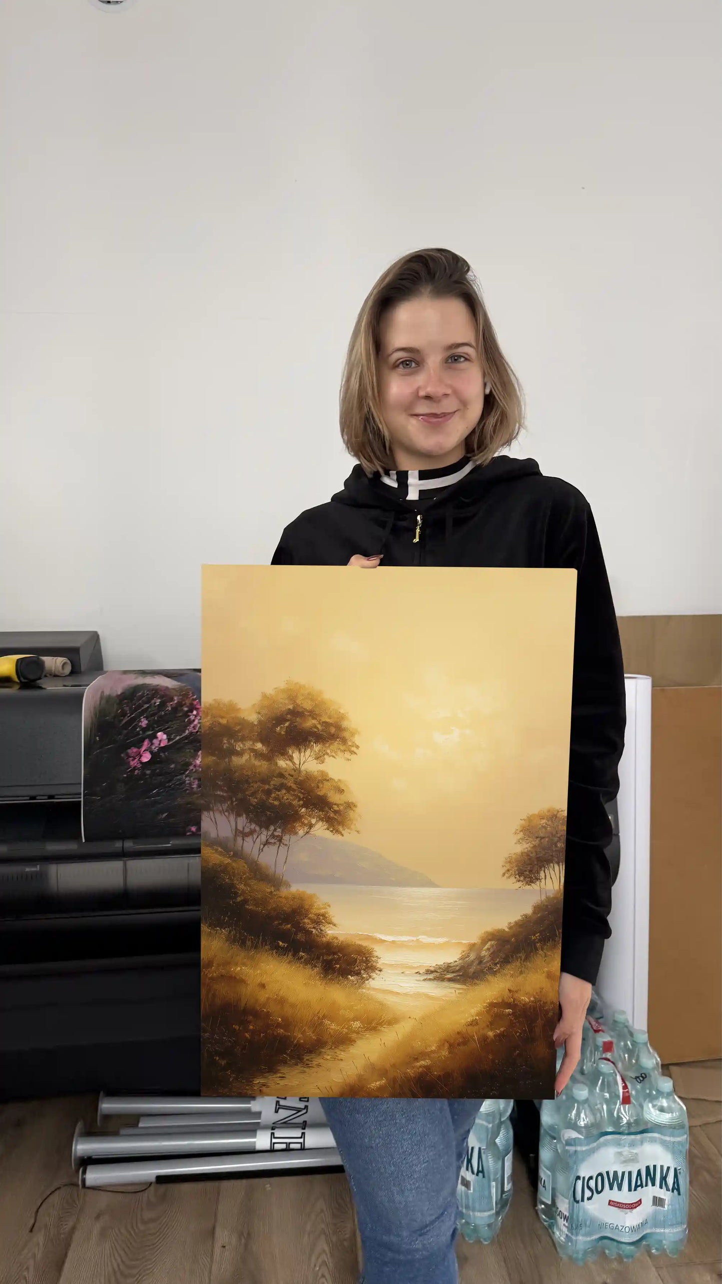 Obraz na płótnie — nadmorska ścieżka w świetle zachodu