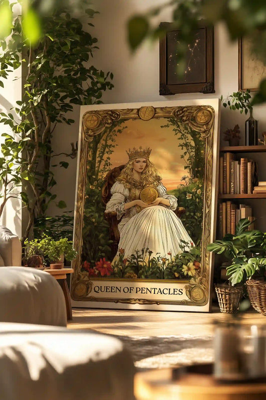 Obraz na płótnie Królowa Monet Queen of Pentacles