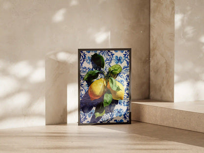 Plakat botaniczny cytryny Blue Lemons