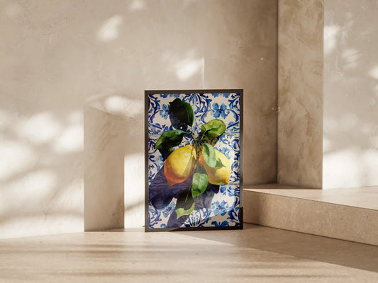 Plakat botaniczny cytryny Blue Lemons
