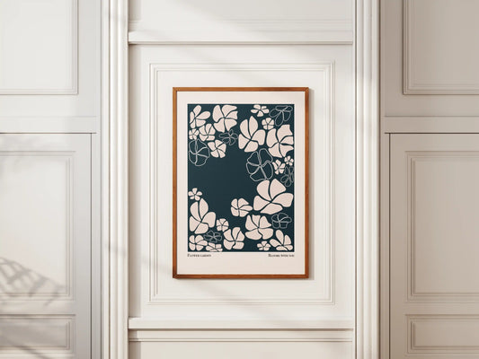 Plakat botaniczny kwiatowy White Flowers