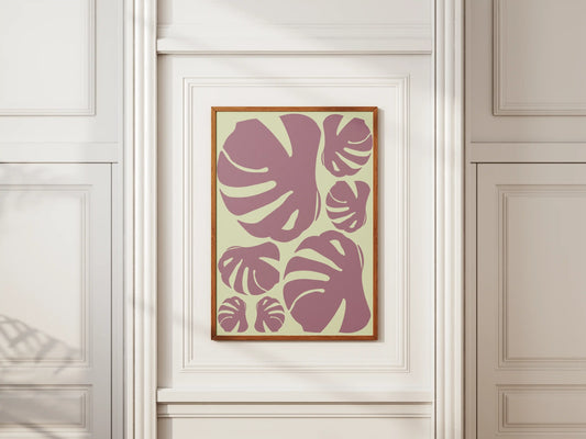 Plakat botaniczny liście monstery Soft Botanica
