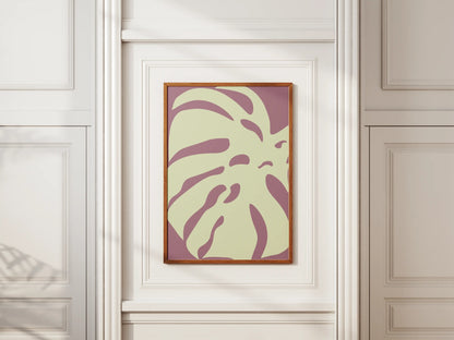 Plakat botaniczny liść monstery Pink Monster
