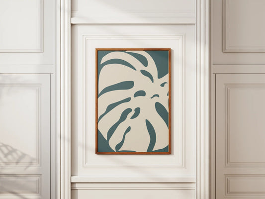 Plakat botaniczny liść monstery Monstera Noctruna