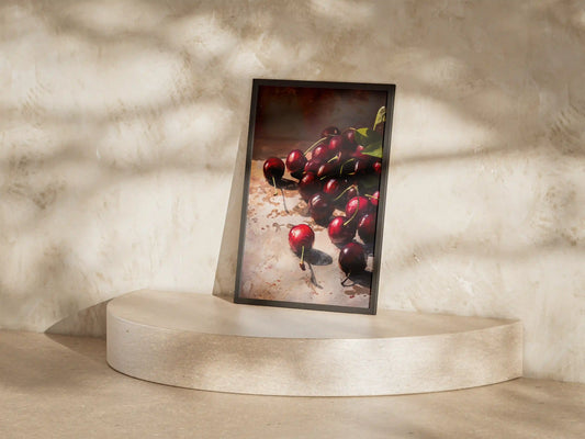 Plakat botaniczny wiśnie Cherries