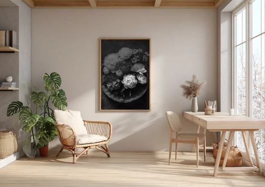 Plakat czarno-biały Silent Bouquet