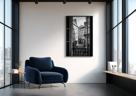 Plakat czarno-biały Through the Window