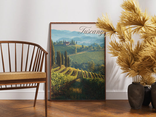 Plakat z krajobrazem Tuscany