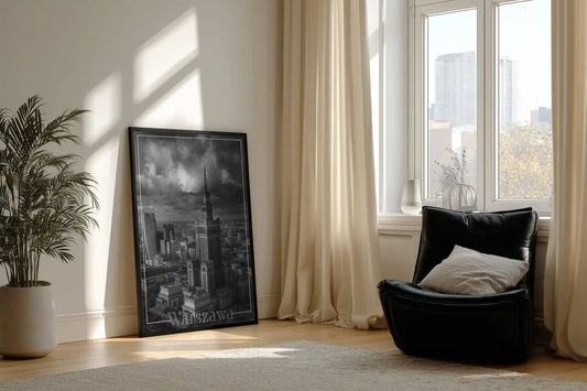 Plakat z krajobrazem Warsaw Memory
