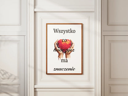 Plakat z napisami Znaczenie