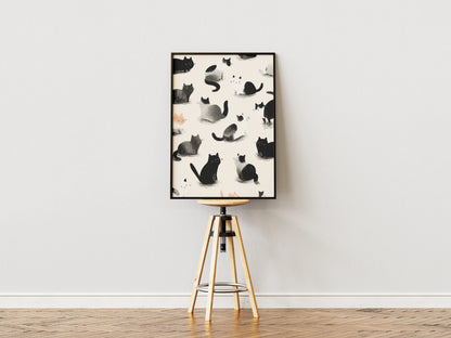 Plakat zwierzęcy Meow Mosaic