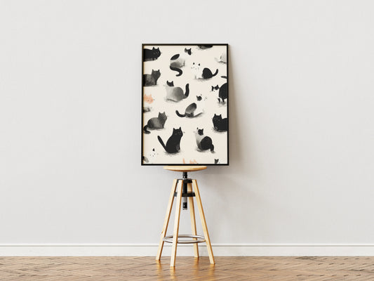 Plakat zwierzęcy Meow Mosaic